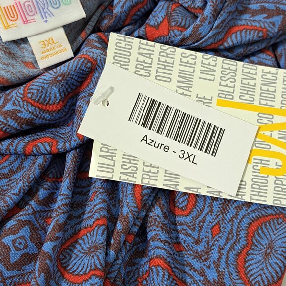 LuLaRoe Women's Azure Skirt 3XL Geometric Blue Red Multi Modest Casual - Picture 9 of 9
